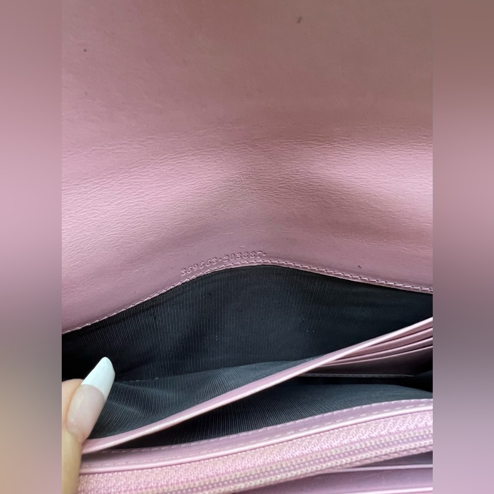 GUCCI Guccissima GG Interlocking Pink Leather Long Wallet/Clutch - Picture 12 of 16